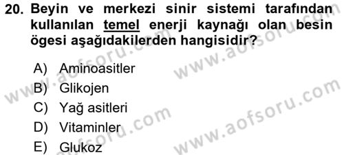 Spor Bilimlerine Giriş Dersi 2015 - 2016 Yılı (Final) Dönem Sonu Sınav Soruları 20. Soru