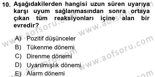 Spor Bilimlerine Giriş Dersi 2015 - 2016 Yılı Tek Ders Sınav Soruları 10. Soru