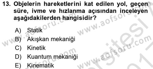 Spor Bilimlerine Giriş Dersi 2016 - 2017 Yılı (Vize) Ara Sınav Soruları 13. Soru