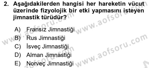 Spor Bilimlerine Giriş Dersi Ara Sınavı Deneme Sınav Soruları 2. Soru