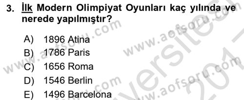 Spor Bilimlerine Giriş Dersi 2016 - 2017 Yılı (Vize) Ara Sınav Soruları 3. Soru