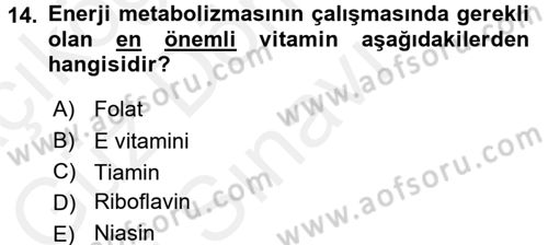 Spor Bilimlerine Giriş Dersi 2016 - 2017 Yılı (Final) Dönem Sonu Sınav Soruları 14. Soru