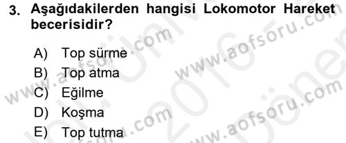 Spor Bilimlerine Giriş Dersi 2016 - 2017 Yılı (Final) Dönem Sonu Sınav Soruları 3. Soru