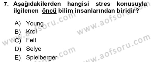 Spor Bilimlerine Giriş Dersi 2016 - 2017 Yılı (Final) Dönem Sonu Sınav Soruları 7. Soru