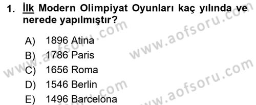 Spor Bilimlerine Giriş Dersi 2017 - 2018 Yılı 3 Ders Sınav Soruları 1. Soru