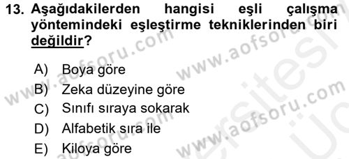 Spor Bilimlerine Giriş Dersi 2017 - 2018 Yılı 3 Ders Sınav Soruları 13. Soru