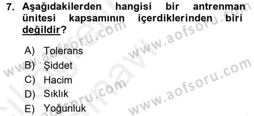 Spor Bilimlerine Giriş Dersi 2017 - 2018 Yılı 3 Ders Sınav Soruları 7. Soru