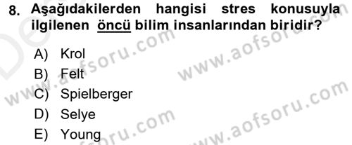Spor Bilimlerine Giriş Dersi 2017 - 2018 Yılı 3 Ders Sınav Soruları 8. Soru