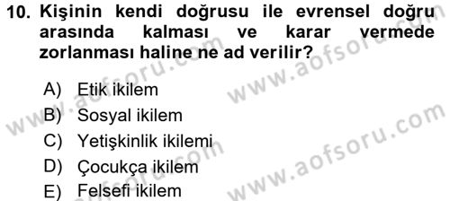 Spor Bilimlerine Giriş Dersi Ara Sınavı Deneme Sınav Soruları 10. Soru