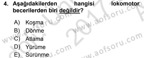 Spor Bilimlerine Giriş Dersi Ara Sınavı Deneme Sınav Soruları 4. Soru