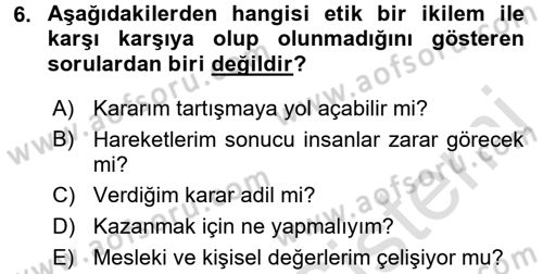 Spor Bilimlerine Giriş Dersi Ara Sınavı Deneme Sınav Soruları 6. Soru