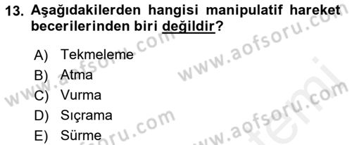 Spor Bilimlerine Giriş Dersi Ara Sınavı Deneme Sınav Soruları 13. Soru