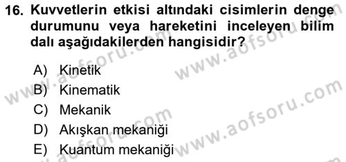 Spor Bilimlerine Giriş Dersi 2018 - 2019 Yılı (Vize) Ara Sınav Soruları 16. Soru