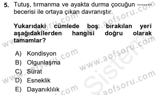 Spor Bilimlerine Giriş Dersi Ara Sınavı Deneme Sınav Soruları 5. Soru