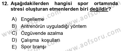 Spor Bilimlerine Giriş Dersi 2018 - 2019 Yılı (Final) Dönem Sonu Sınav Soruları 12. Soru