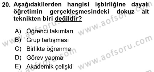 Spor Bilimlerine Giriş Dersi 2018 - 2019 Yılı (Final) Dönem Sonu Sınav Soruları 20. Soru