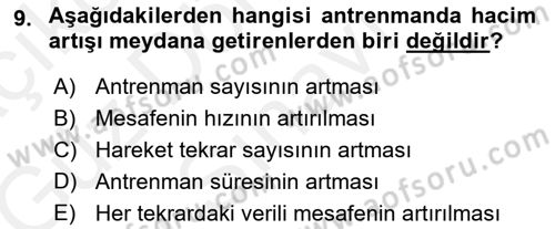 Spor Bilimlerine Giriş Dersi 2018 - 2019 Yılı (Final) Dönem Sonu Sınav Soruları 9. Soru