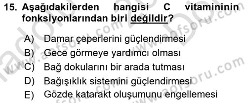 Spor Bilimlerine Giriş Dersi 2019 - 2020 Yılı (Final) Dönem Sonu Sınav Soruları 15. Soru