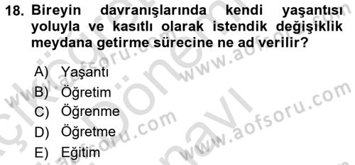 Spor Bilimlerine Giriş Dersi 2019 - 2020 Yılı (Final) Dönem Sonu Sınav Soruları 18. Soru