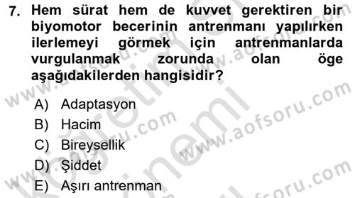 Spor Bilimlerine Giriş Dersi 2019 - 2020 Yılı (Final) Dönem Sonu Sınav Soruları 7. Soru