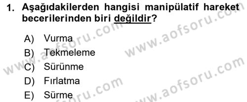 Spor Bilimlerine Giriş Dersi 2021 - 2022 Yılı Yaz Okulu Sınav Soruları 1. Soru