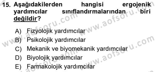 Spor Bilimlerine Giriş Dersi 2021 - 2022 Yılı Yaz Okulu Sınav Soruları 15. Soru