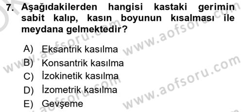 Spor Bilimlerine Giriş Dersi 2021 - 2022 Yılı Yaz Okulu Sınav Soruları 7. Soru