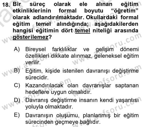 Spor Bilimlerine Giriş Dersi 2024 - 2025 Yılı (Final) Dönem Sonu Sınav Soruları 18. Soru