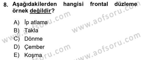 Spor Bilimlerine Giriş Dersi 2024 - 2025 Yılı Yaz Okulu Sınav Soruları 8. Soru