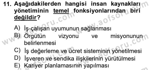 Spor Yönetimi Dersi 2012 - 2013 Yılı (Vize) Ara Sınav Soruları 11. Soru