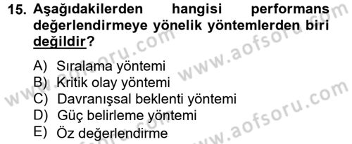 Spor Yönetimi Dersi 2012 - 2013 Yılı (Vize) Ara Sınav Soruları 15. Soru