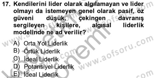 Spor Yönetimi Dersi 2012 - 2013 Yılı (Vize) Ara Sınav Soruları 17. Soru