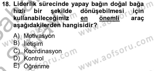 Spor Yönetimi Dersi 2012 - 2013 Yılı (Vize) Ara Sınav Soruları 18. Soru