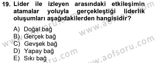 Spor Yönetimi Dersi 2012 - 2013 Yılı (Vize) Ara Sınav Soruları 19. Soru