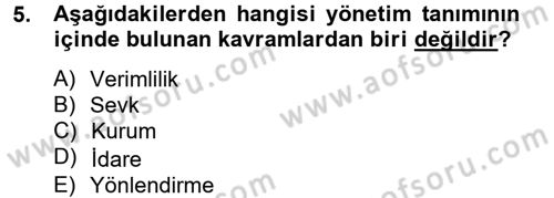 Spor Yönetimi Dersi 2012 - 2013 Yılı (Vize) Ara Sınav Soruları 5. Soru