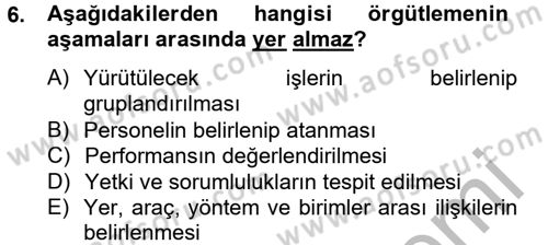 Spor Yönetimi Dersi 2012 - 2013 Yılı (Vize) Ara Sınav Soruları 6. Soru