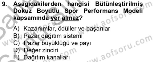 Spor Yönetimi Dersi 2012 - 2013 Yılı (Final) Dönem Sonu Sınav Soruları 9. Soru