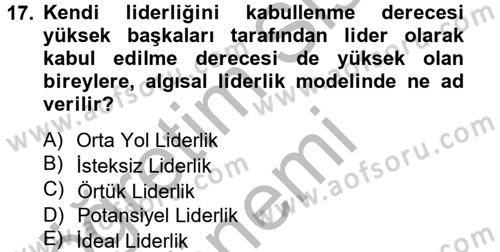 Spor Yönetimi Dersi 2013 - 2014 Yılı (Vize) Ara Sınavı 17. Soru