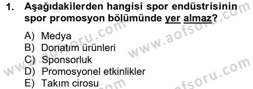 Spor Yönetimi Dersi 2013 - 2014 Yılı (Final) Dönem Sonu Sınav Soruları 1. Soru