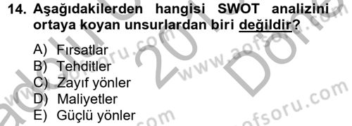 Spor Yönetimi Dersi 2013 - 2014 Yılı (Final) Dönem Sonu Sınav Soruları 14. Soru