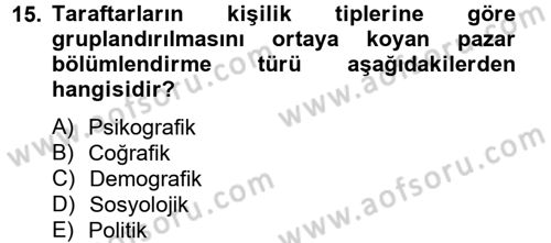 Spor Yönetimi Dersi 2013 - 2014 Yılı (Final) Dönem Sonu Sınav Soruları 15. Soru