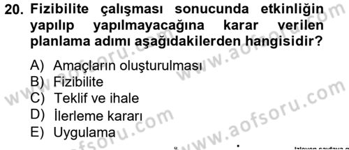 Spor Yönetimi Dersi 2013 - 2014 Yılı (Final) Dönem Sonu Sınav Soruları 20. Soru