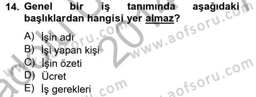 Spor Yönetimi Dersi 2014 - 2015 Yılı (Vize) Ara Sınav Soruları 14. Soru