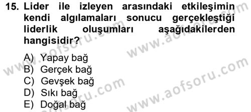 Spor Yönetimi Dersi 2014 - 2015 Yılı (Vize) Ara Sınav Soruları 15. Soru