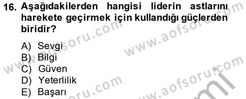 Spor Yönetimi Dersi 2014 - 2015 Yılı (Vize) Ara Sınav Soruları 16. Soru