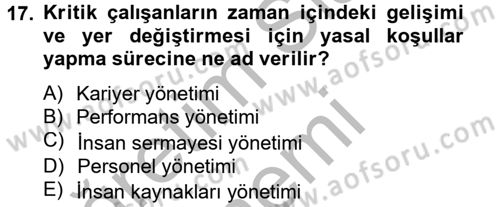 Spor Yönetimi Dersi 2014 - 2015 Yılı (Vize) Ara Sınav Soruları 17. Soru