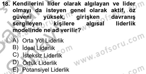 Spor Yönetimi Dersi 2014 - 2015 Yılı (Vize) Ara Sınav Soruları 18. Soru