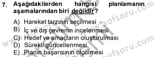 Spor Yönetimi Dersi 2014 - 2015 Yılı (Vize) Ara Sınav Soruları 7. Soru