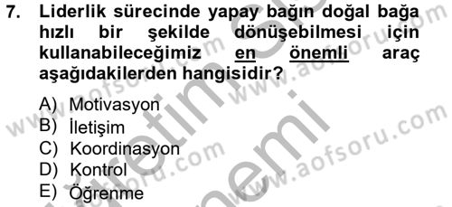 Spor Yönetimi Dersi 2014 - 2015 Yılı (Final) Dönem Sonu Sınav Soruları 7. Soru