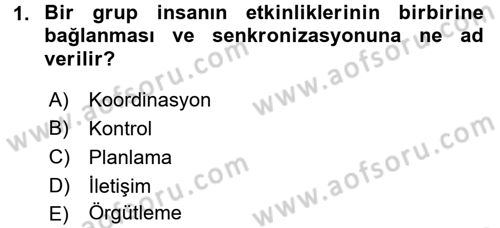 Spor Yönetimi Dersi 2015 - 2016 Yılı (Final) Dönem Sonu Sınav Soruları 1. Soru